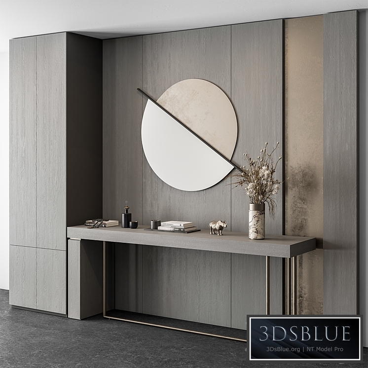 Hallway 41 - Gray Wood and Gold Entrance