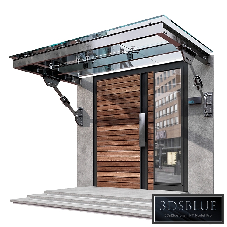 MODERN ENTRANCE WITH GLASS CANOPY NO3