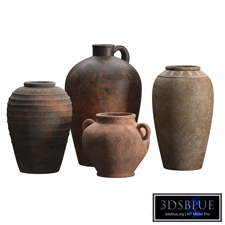 Artisan clay vases set