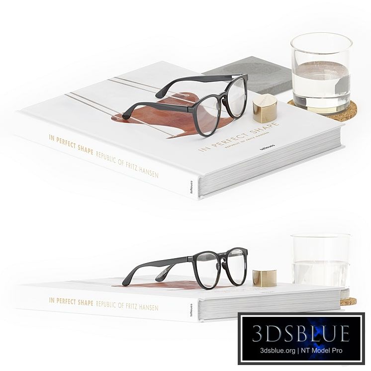 Decorative Set Glasses And Book