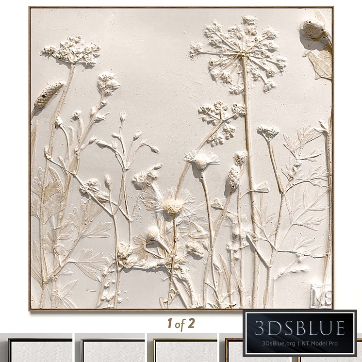 Plaster two square photo frames 68