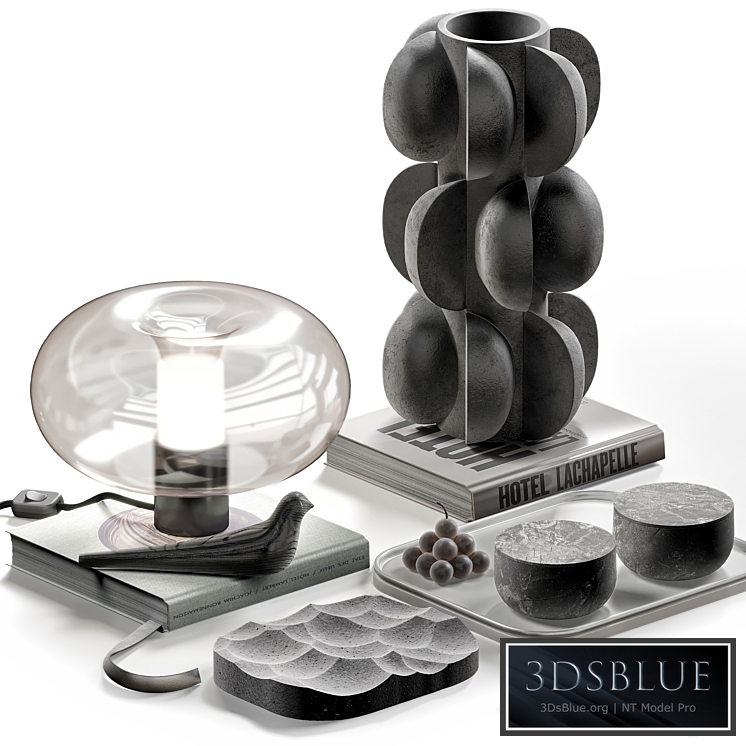 Coffee table decor set 045 with lamp