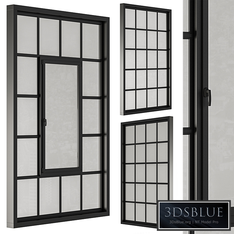 Industrial Black Window Modern - Windows Set 14