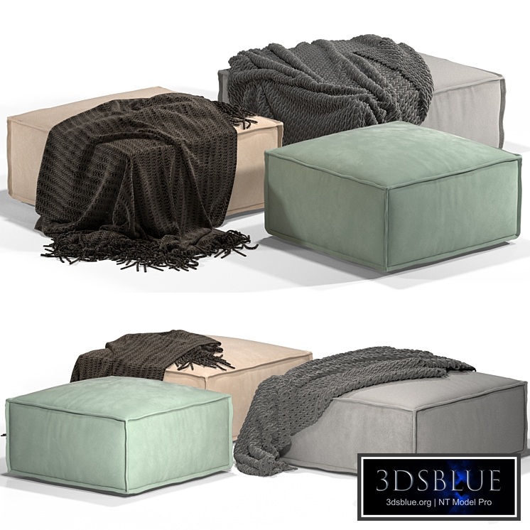 soft modular puffs of the Vento series with a plaid