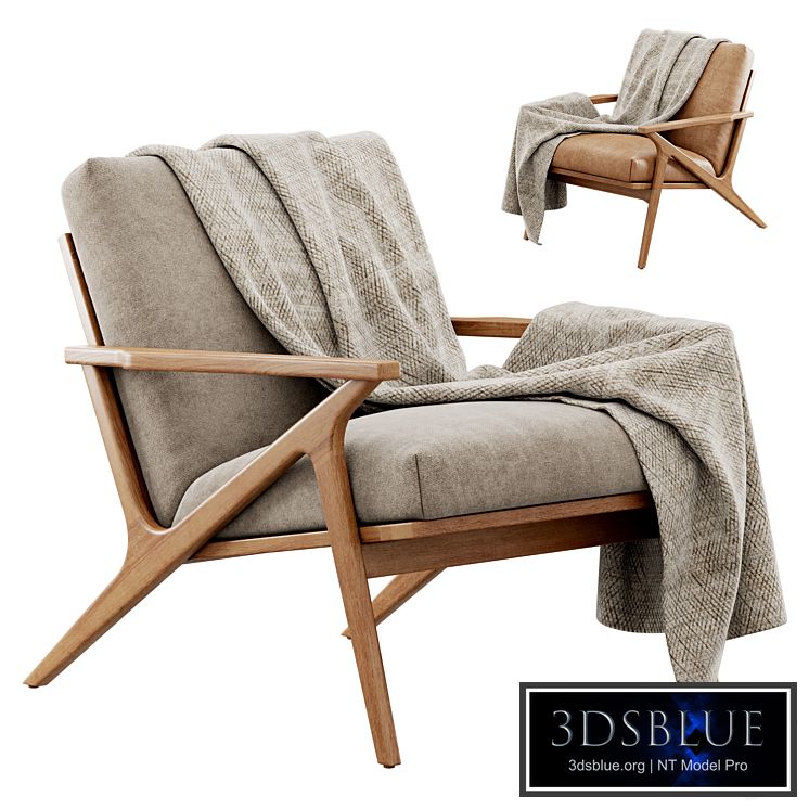 Cavett Wood Frame Armchair by Crate & Barrel