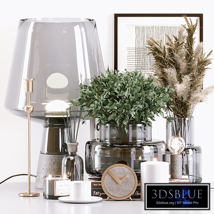 Decorative Set 23 - Table Lamp and Bouquets