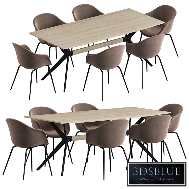 La forma table Amethyst Gubi Bat dining set