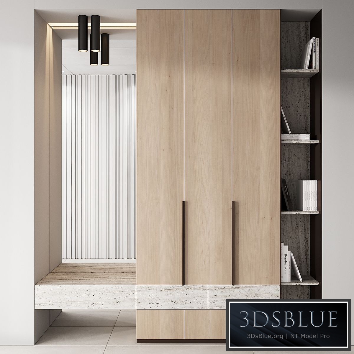 143 hallway zone 02 minimal wood japandi 02