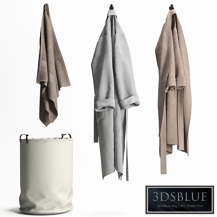 Laundry basket Bathrobe and Towel