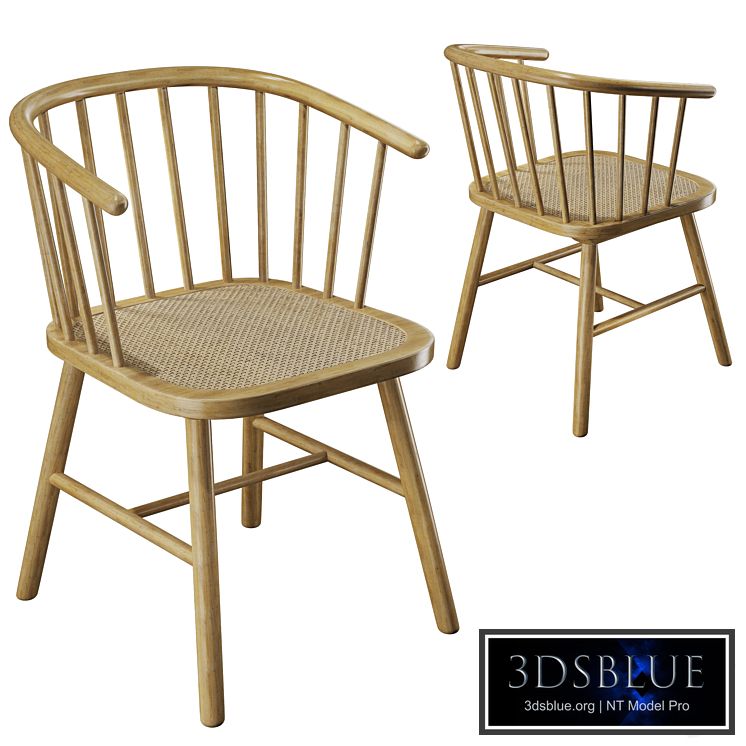 Zara Home Ash Wood Chair with Rattan Seat