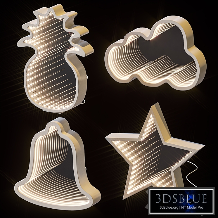 Set of decorative LED table night light