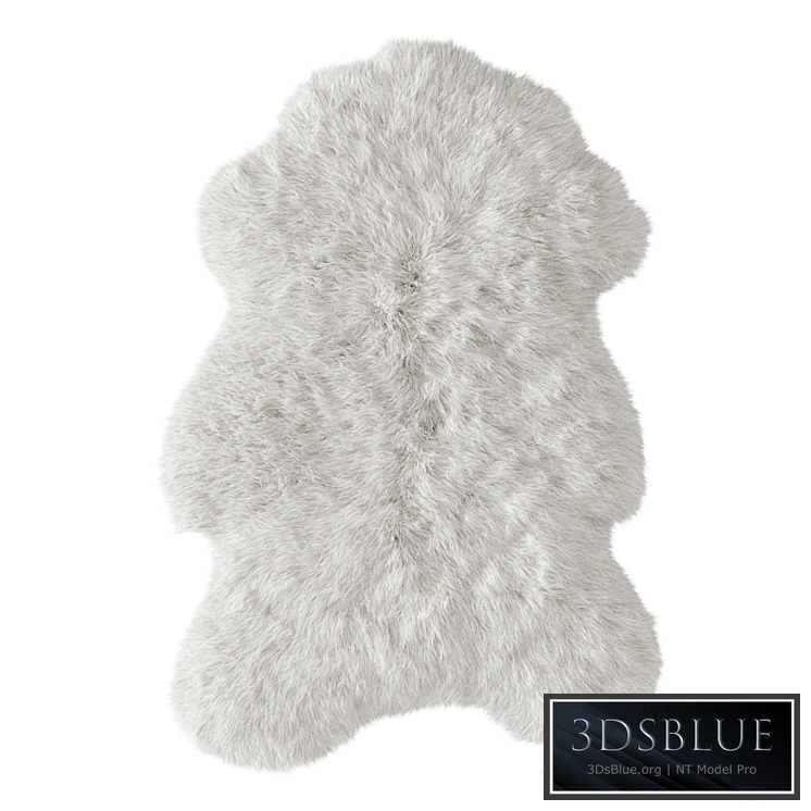White fluffy sheepskin carpet