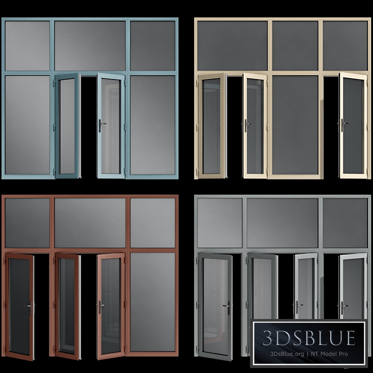 Stained aluminum doors