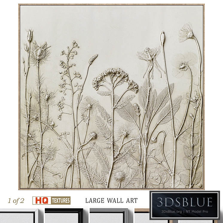 Textural Plaster Wildflowers Boho Wall Art C-507