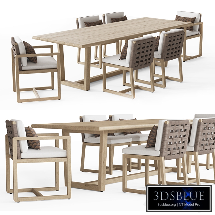 RH BELIZE TEAK RECTANGULAR DINING TABLE