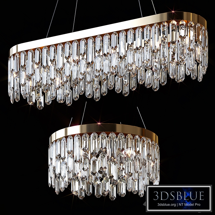 Pendant chandeliers Crystal Polyhedrons Linear and Crystal Polyhedrons Round