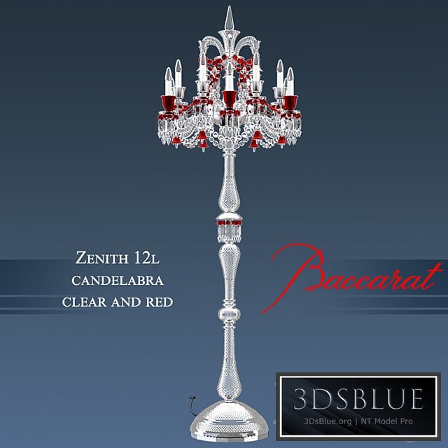 Baccarat - Zenith 12L candelabra clear and red