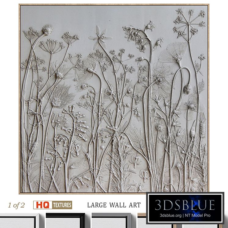 Textural Plaster Wildflowers Boho Wall Art C-508