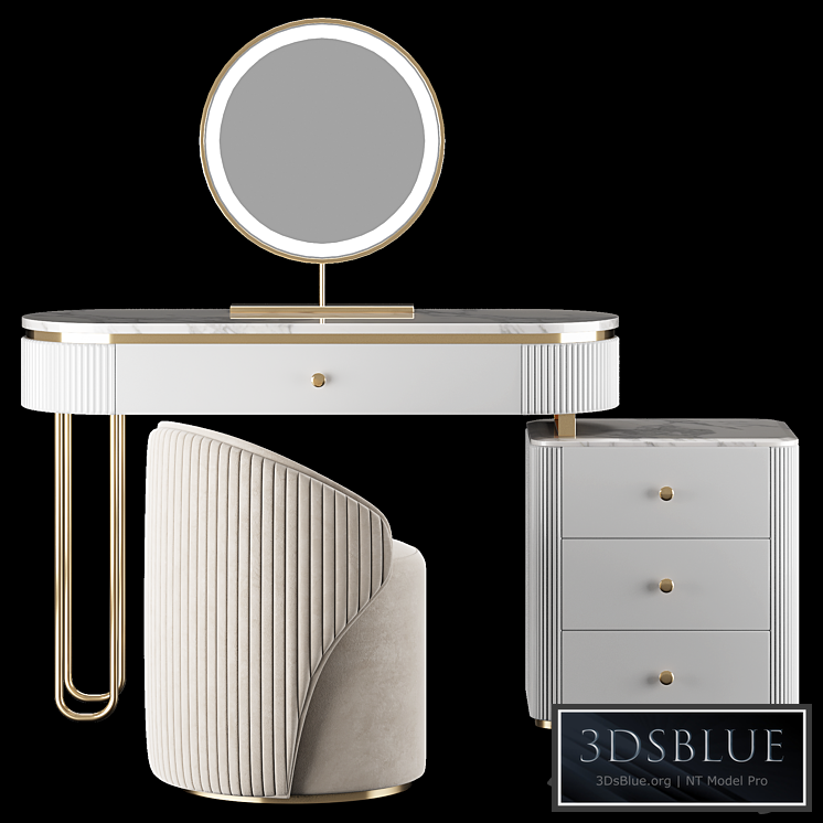 Homary Oboval Modern Makeup Vanity Table