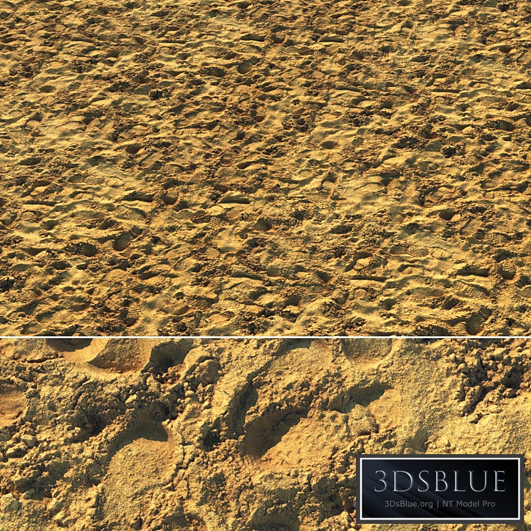 Wet sand material with footprints