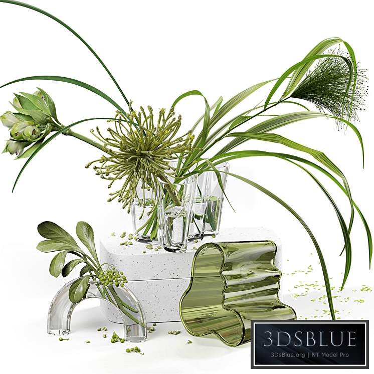 Decor set 047 with green plants AALTO VASE