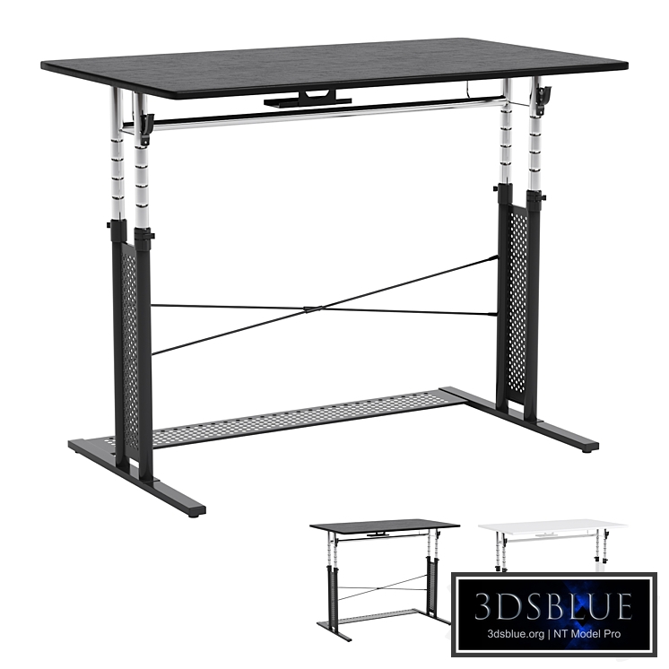 Computer gaming desk black and white.