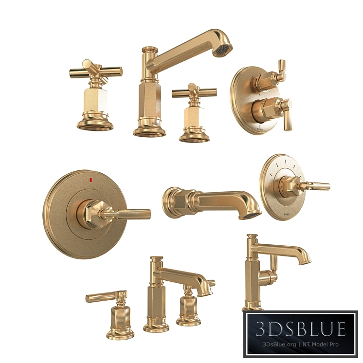 Brizo INVARI Widespread Lavatory Faucet Column Spout Less Handles