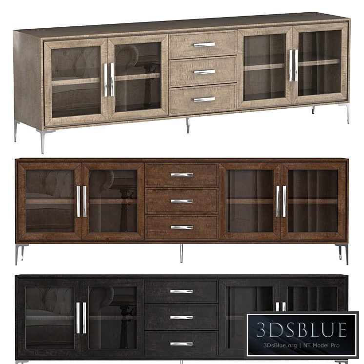 BENOIT GLASS 4-DOOR SIDEBOARD WITH DRAWERS