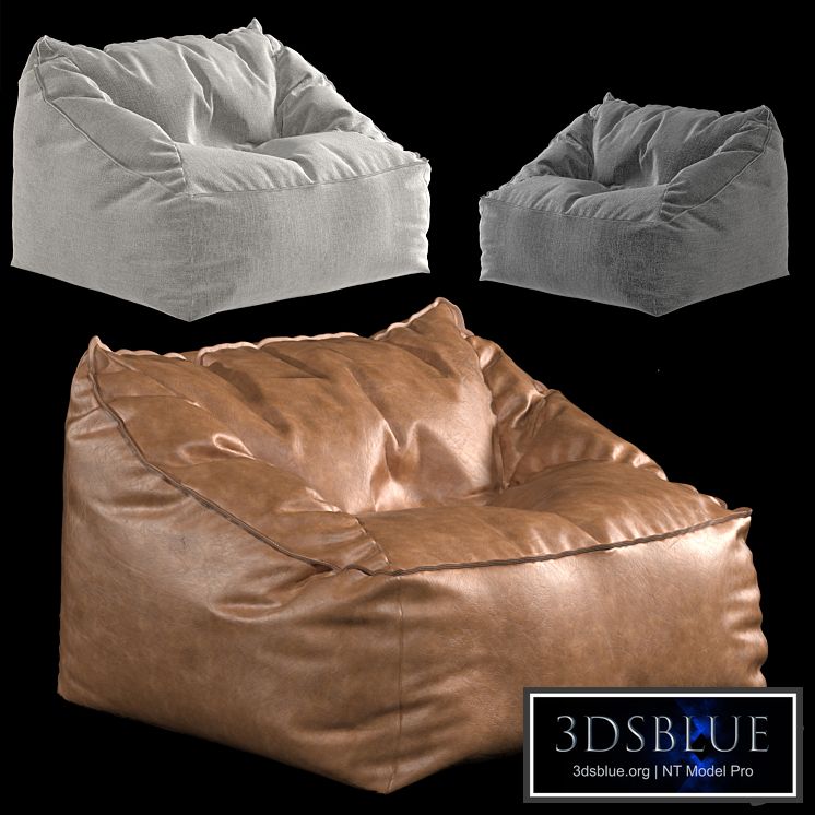 Bean bag chair Vegan Leather Caramel Modern Lounger
