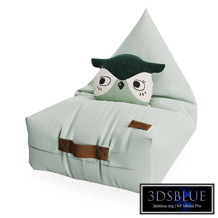 Bean bag chair and owl pillow from NOBODINOZ