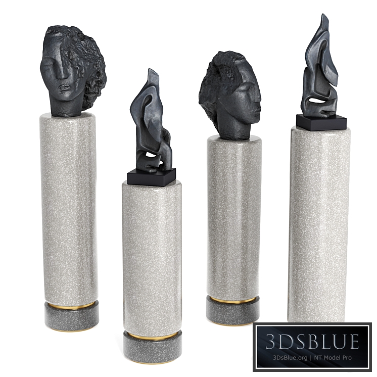 face and abstract pedestal