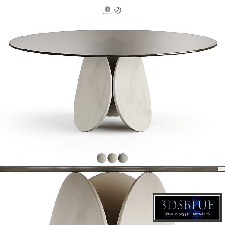 Cattelan Italia Maxim Argile Glass Table