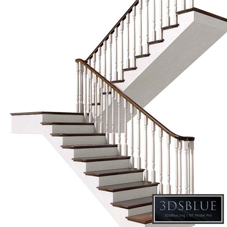 Staircase in classic style.Classic Modern interior stair