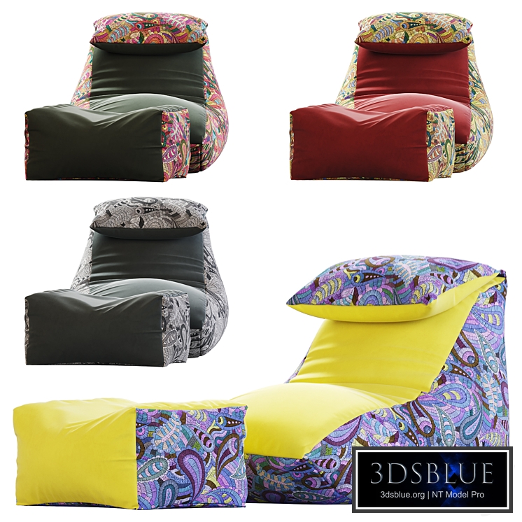 Bean bag chair with V-Mix cushion