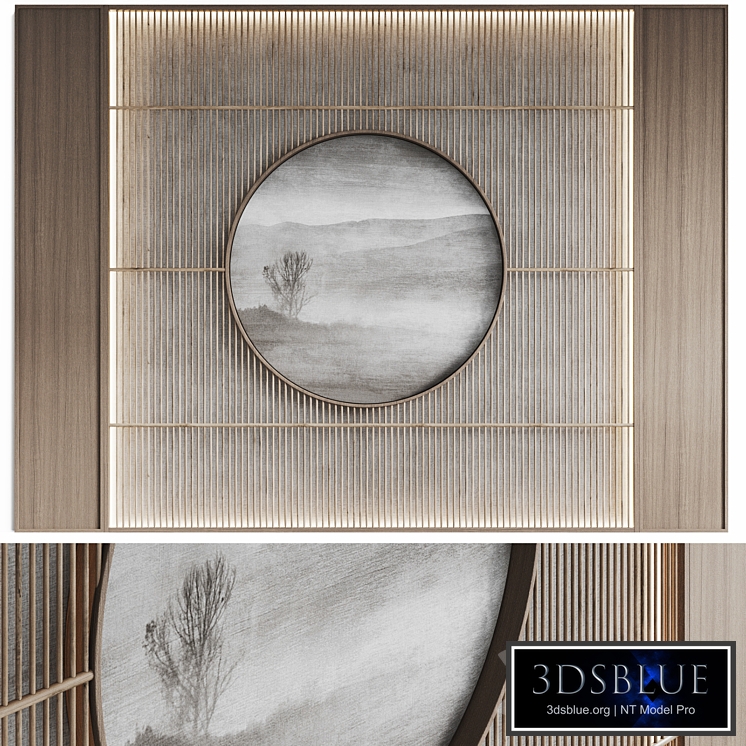 Japanese decorative wall panel