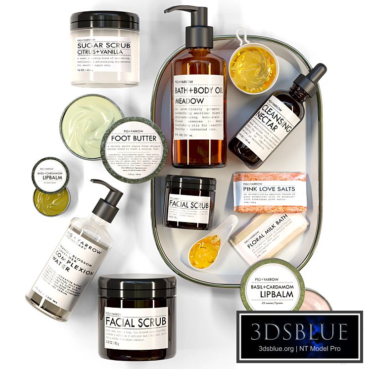 A set of cosmetics for the bathroom or beauty salon. Bathroom accessories