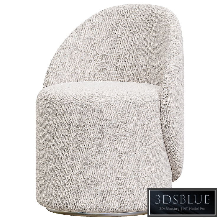 Nordic Boucle Round Vanity Stool