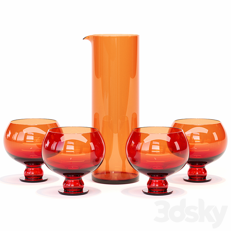 HKliving / Funky Orange Glassware Set
