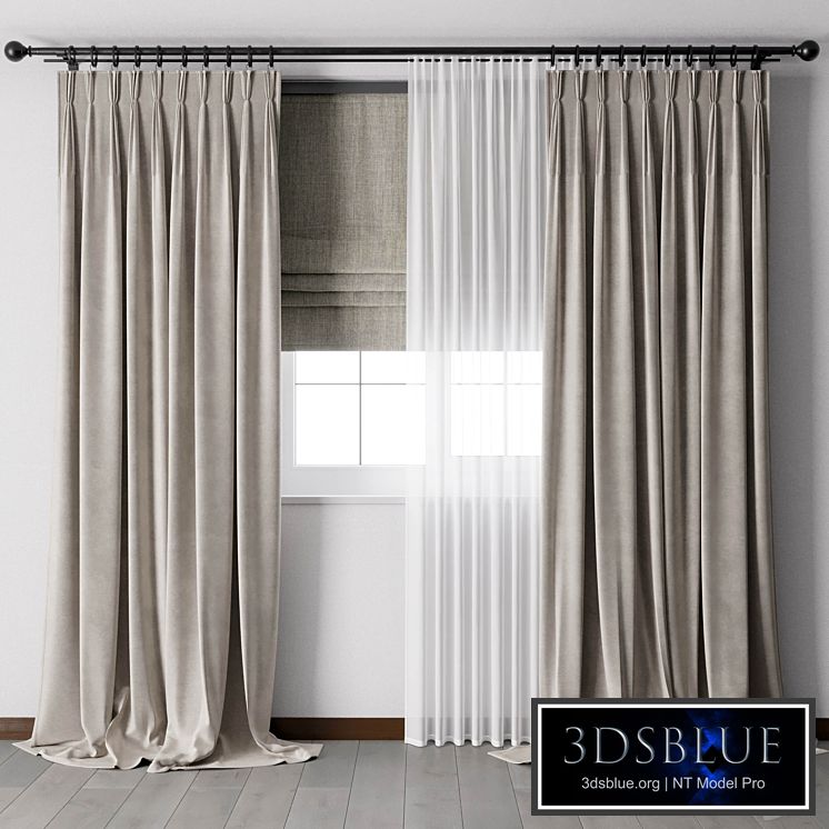 Hadi pleats curtains - Triple pleat heading 01