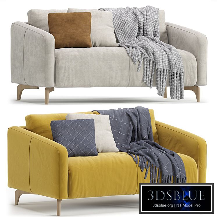 Sofa Ljeri Mini Barhat Beige Velvet Light by Divan.ru 4 Colors / Sofa Ljeri Mini