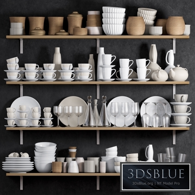 KITCHEN SHELF WITH UTENSILS
