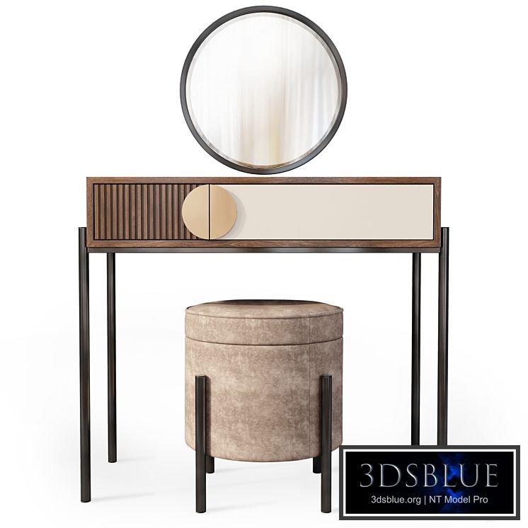 Dressing table with mirror Bergamo Wooden Kors