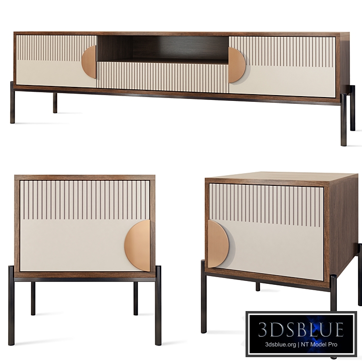 Chest of drawers and bedside table Bergamo Wooden Kors. nightstand, tv stand