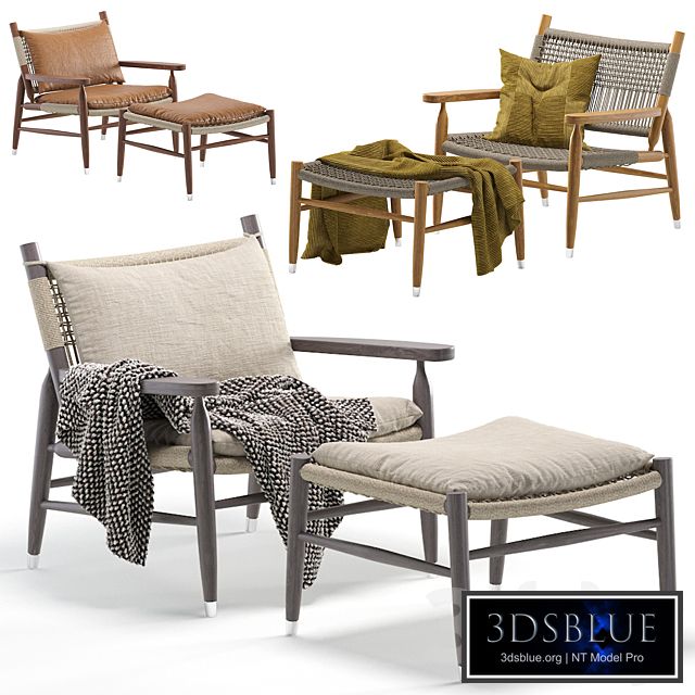 Flexform Tessa Armchair Fabric and Leather 3 Colors Version