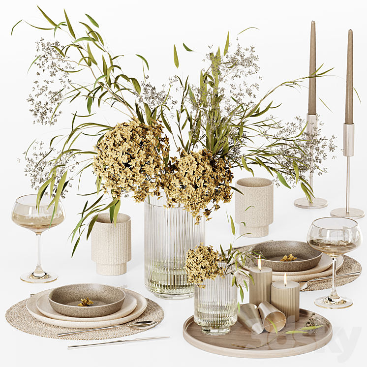 Kitchen tableware 020 (Vray)