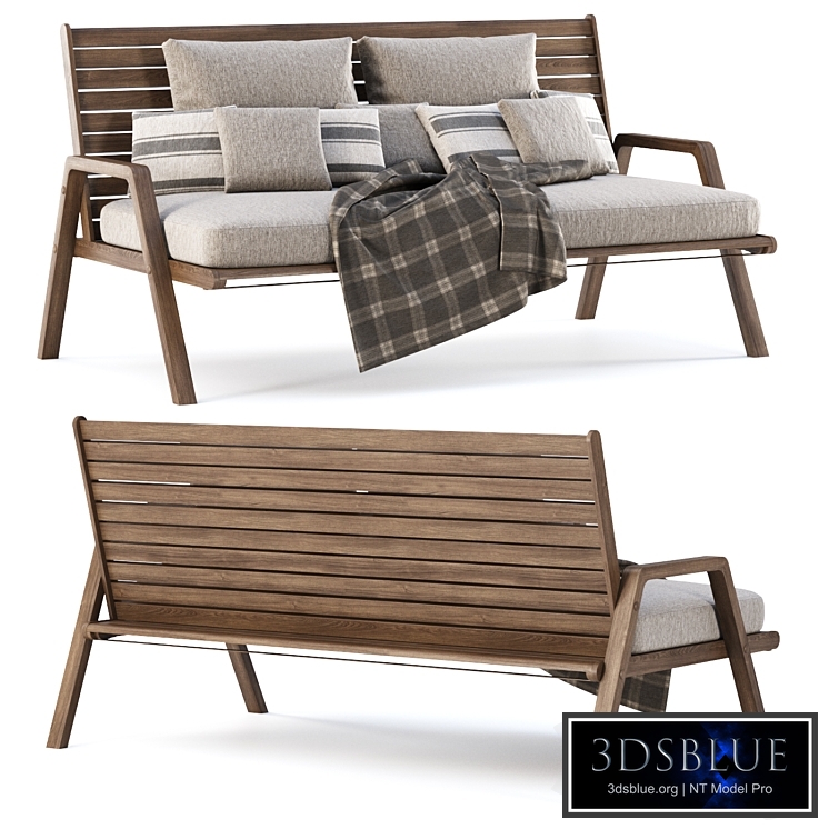 Mary wooden garden loveseat MR50 by Bpoint Design / Double wooden garden sofa