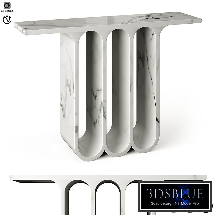 Arches3 Marble Console Table by Perve Langlais