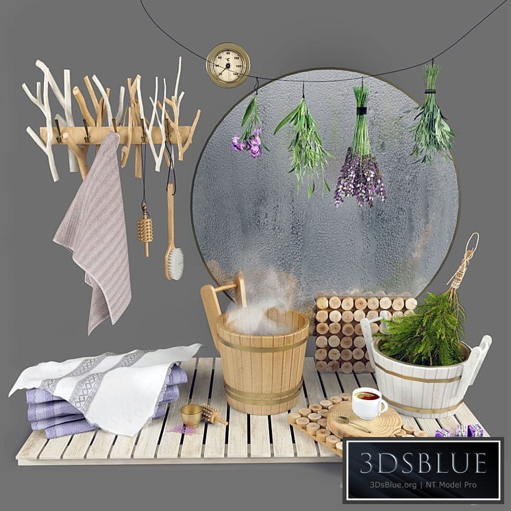 Set for bath, sauna, bathroom