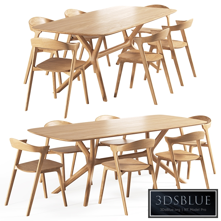 Oak-bok chair oak-x table