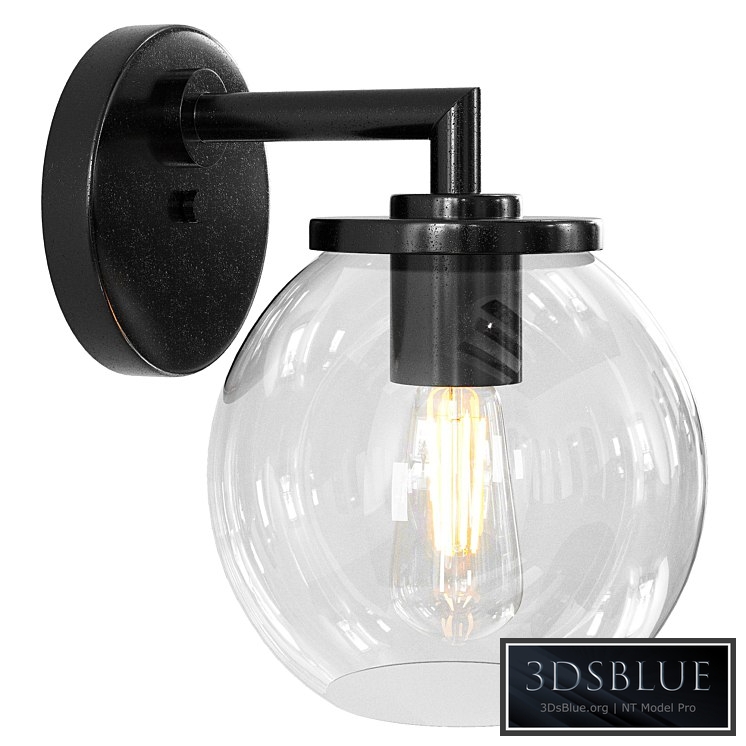 Globe Lanterns Light Black Farmhouse Outdoor Wall Lantern Light